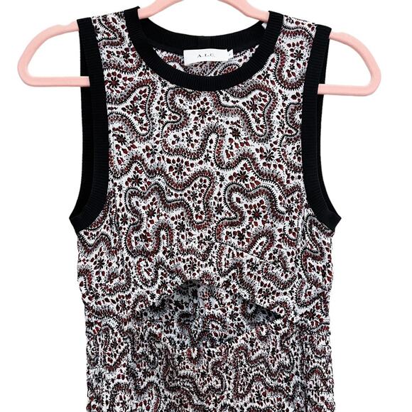 A.L.C. Sandra 100%‎ Silk Cutout Floral Patterned Midi Dress Size 2 - Picture 5 of 16